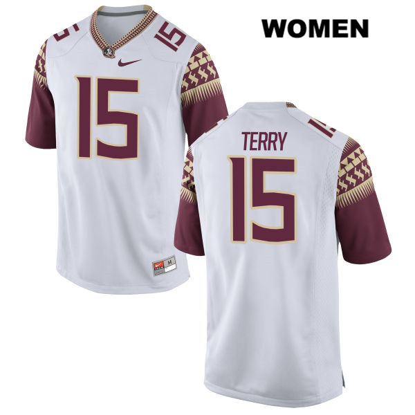 Women's NCAA Nike Florida State Seminoles #15 Tamorrion Terry College White Stitched Authentic Football Jersey MAZ4869SF